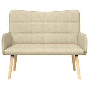 Pohovka pro dva Krémová 115 x 61 x 87 cm textil - obrázek 4