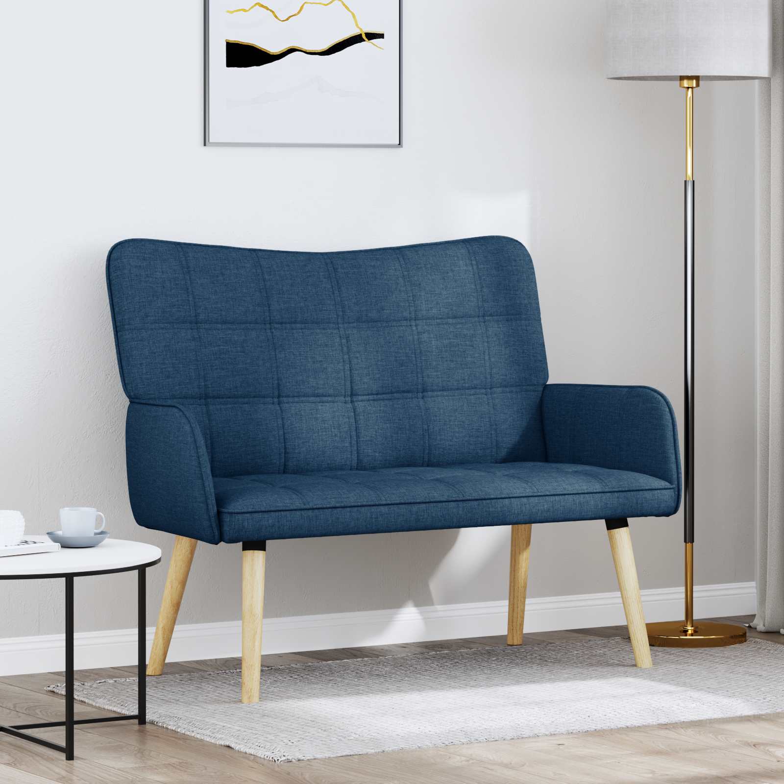 vidaXL Canapea cu două locuri albastru 115 x 61 x 87 cm țesătură