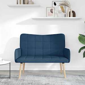 Pohovka pro dva Modrá 115 x 61 x 87 cm textil - obrázek 3