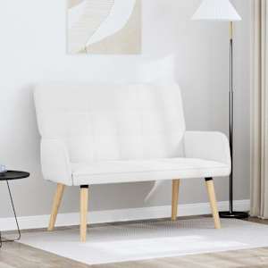 Pohovka pro dva Bílý 115 x 61 x 87 cm textil - obrázek 1