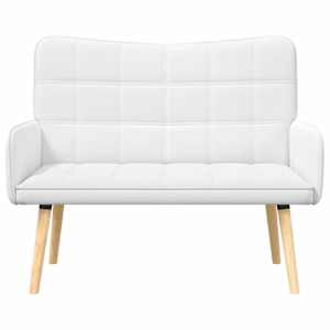 Pohovka pro dva Bílý 115 x 61 x 87 cm textil - obrázek 4