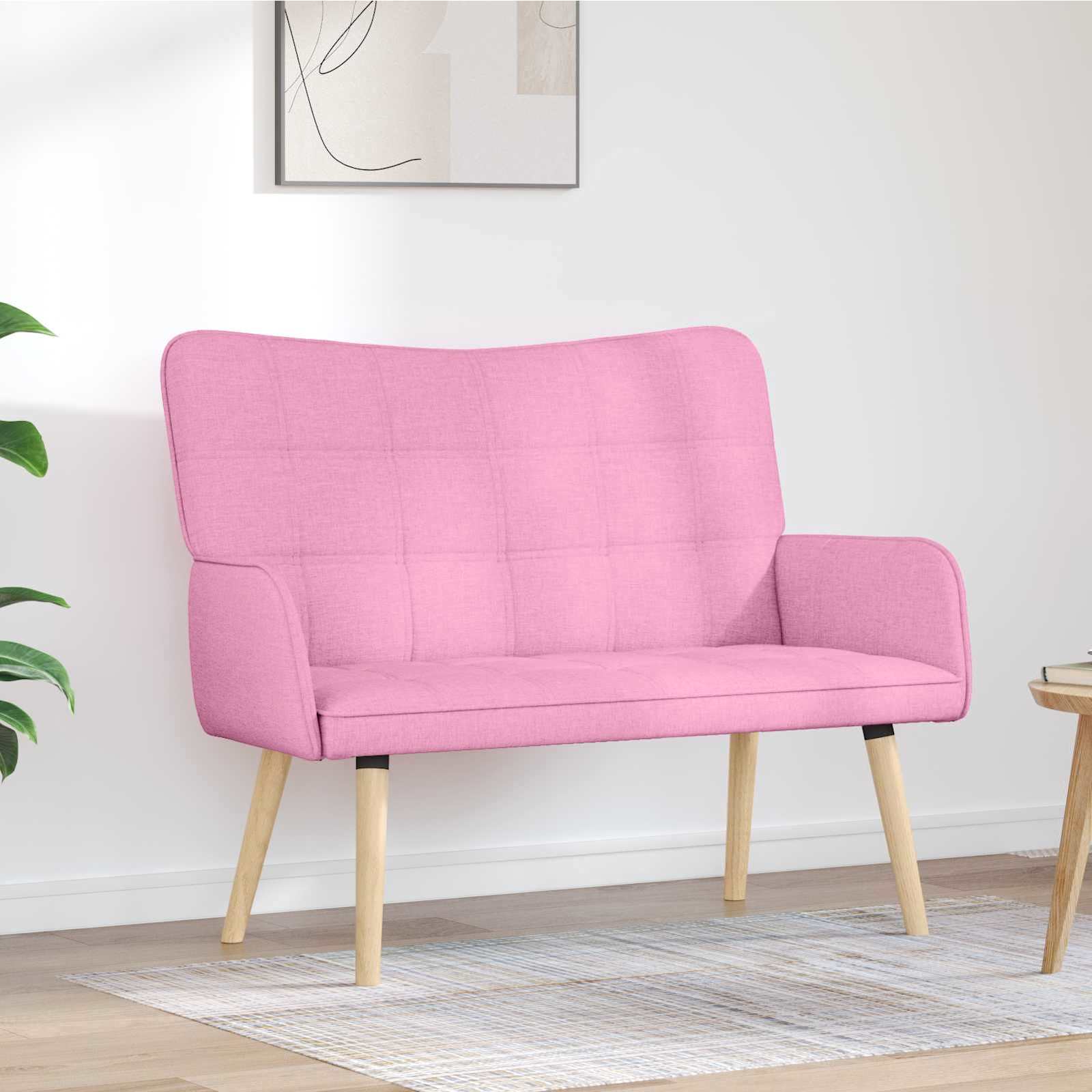 vidaXL Canapea cu două locuri Roz 115 x 61 x 87 cm țesătură