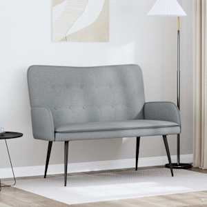Sofa pro dvě osoby Světle šedá 115 x 61 x 87 cm textil - obrázek 1