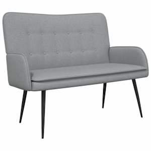 Sofa pro dvě osoby Světle šedá 115 x 61 x 87 cm textil - obrázek 2