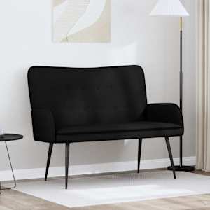 Sofa pro dvě osoby Černý 115 x 61 x 87 cm textil - obrázek 1