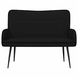 Sofa pro dvě osoby Černý 115 x 61 x 87 cm textil - obrázek 4