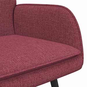 Sofa pro dvě osoby vínová červená 115 x 61 x 87 cm textil - obrázek 7