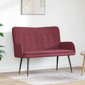 Sofa pro dvě osoby vínová červená 115 x 61 x 87 cm textil - obrázek 1
