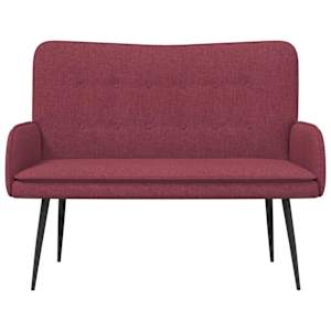 Sofa pro dvě osoby vínová červená 115 x 61 x 87 cm textil - obrázek 4