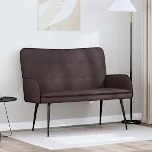 Sofa pro dvě osoby Tmavě hnědá 115 x 61 x 87 cm textil - obrázek 1