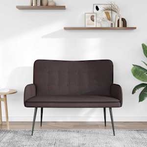 Sofa pro dvě osoby Tmavě hnědá 115 x 61 x 87 cm textil - obrázek 3