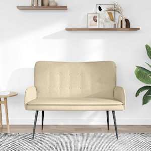 Sofa pro dvě osoby Krémová 115 x 61 x 87 cm textil - obrázek 3
