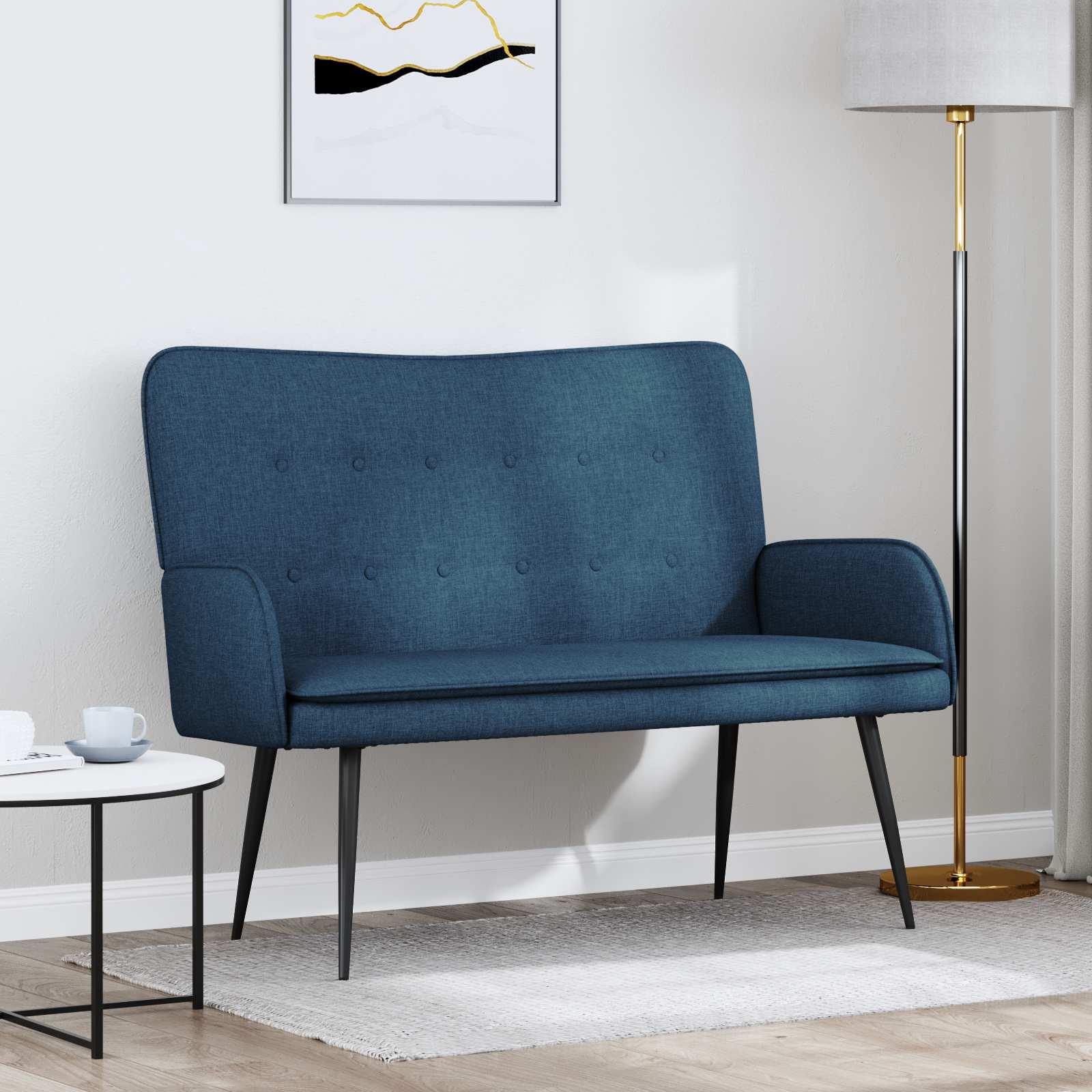 vidaXL Canapea cu 2 locuri albastru 115 x 61 x 87 cm țesătură