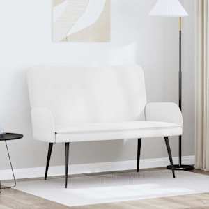 Sofa pro dvě osoby Bílý 115 x 61 x 87 cm textil - obrázek 1