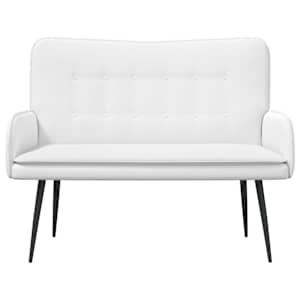 Sofa pro dvě osoby Bílý 115 x 61 x 87 cm textil - obrázek 4