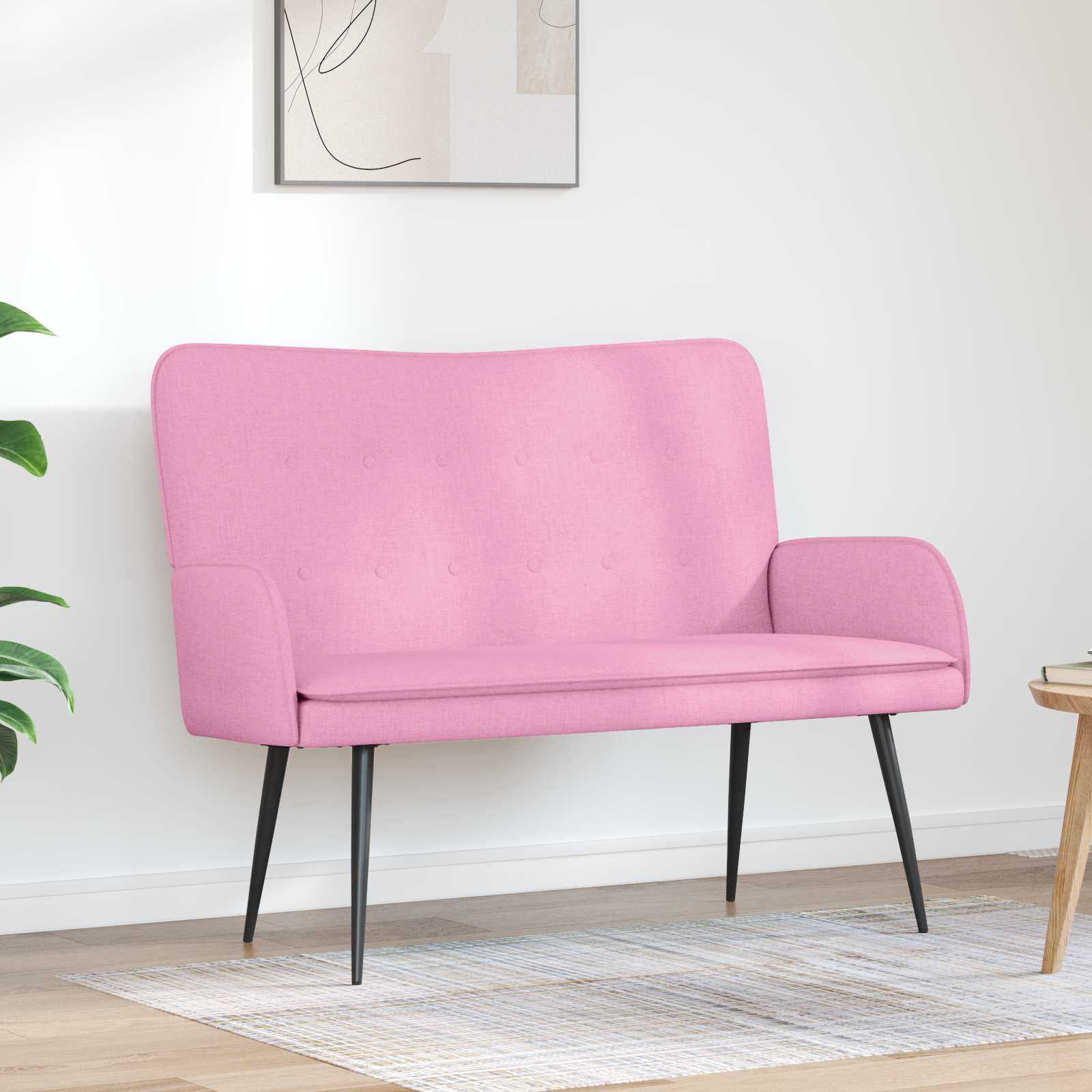 vidaXL Canapea cu 2 locuri Roz 115 x 61 x 87 cm țesătură