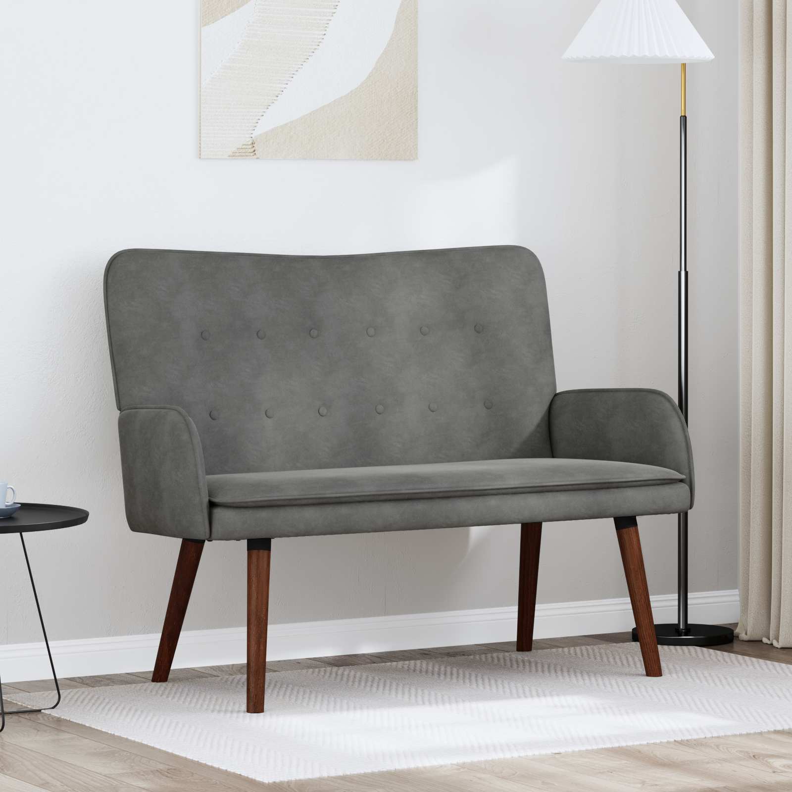vidaXL Canapea cu 2 locuri Gri închis 115 x 61 x 87 cm Catifea