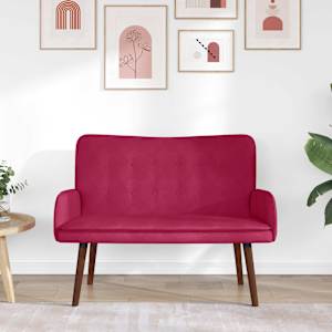 Pohovka pro dva vínová červená 115 x 61 x 87 cm samet - obrázek 3