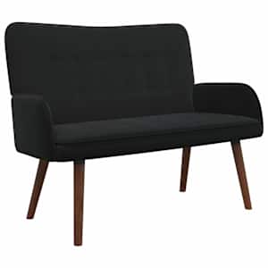 vidaXL 2-kohaline diivan Must 115 x 61 x 87 cm Samet