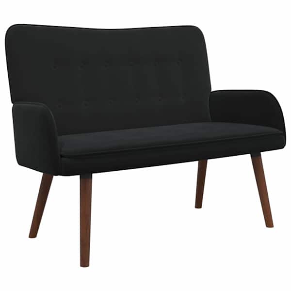 vidaXL 2-kohaline diivan Must 115 x 61 x 87 cm Samet
