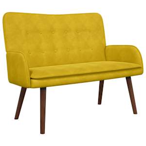 vidaXL 2-kohaline diivan Kollane 115 x 61 x 87 cm Samet