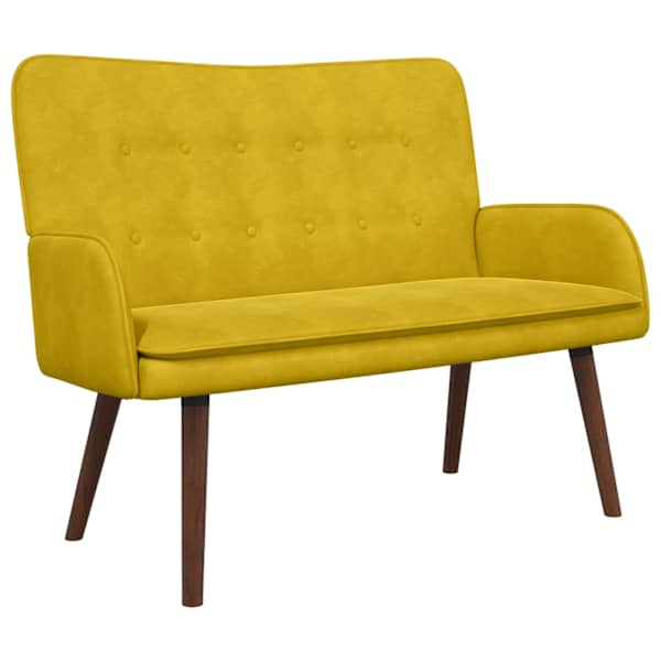 vidaXL 2-kohaline diivan Kollane 115 x 61 x 87 cm Samet