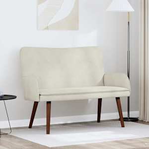 Pohovka pro dva Krémová 115 x 61 x 87 cm samet - obrázek 1