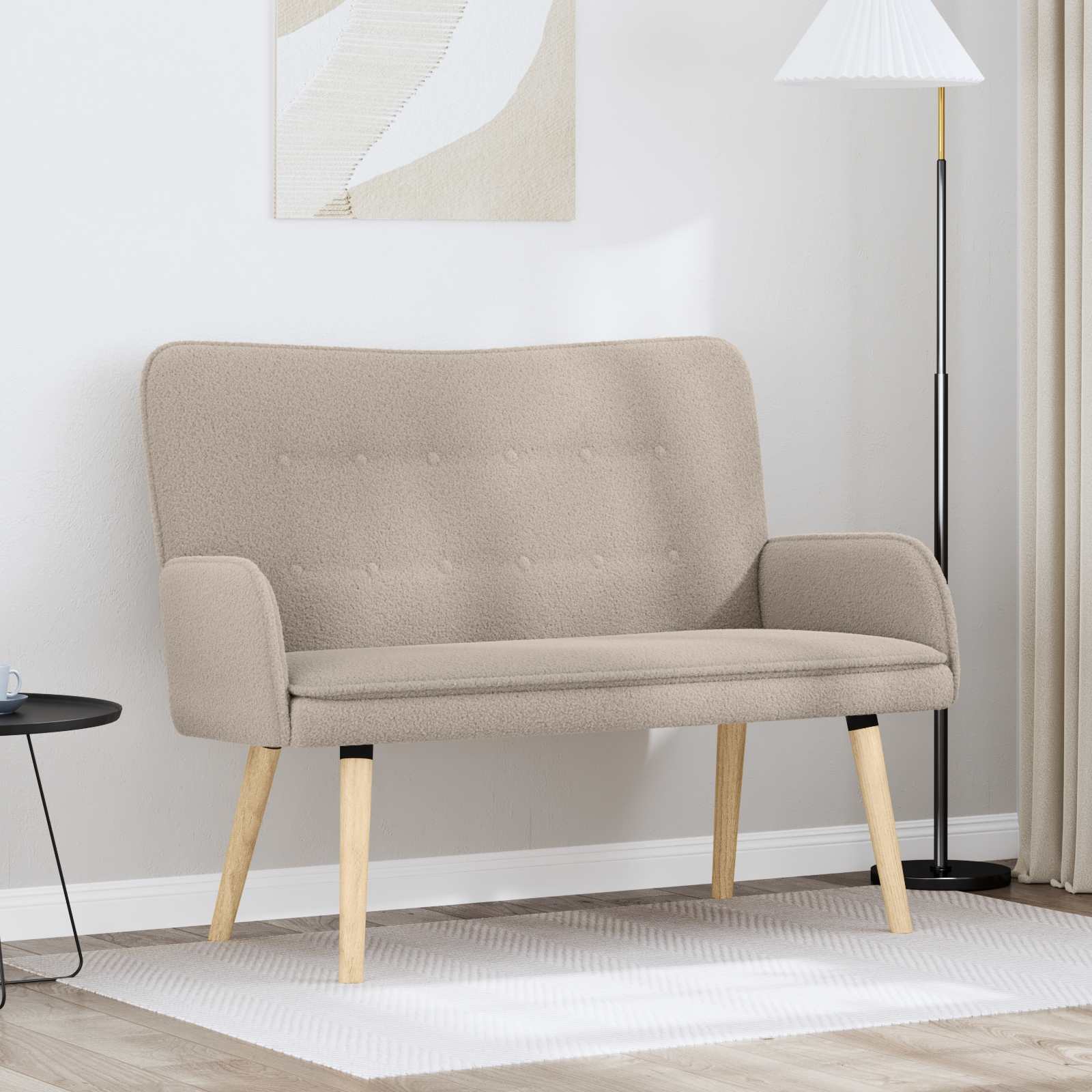 vidaXL Canapea cu 2 locuri Gri deschis 115 x 61 x 87 cm Bouclé