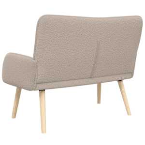 Sofa pro dvě osoby Světle šedá 115 x 61 x 87 cm Bouclé - obrázek 6