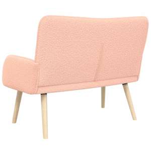 Sofa pro dvě osoby Růžová 115 x 61 x 87 cm Bouclé - obrázek 6