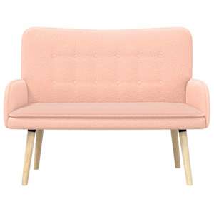 Sofa pro dvě osoby Růžová 115 x 61 x 87 cm Bouclé - obrázek 4