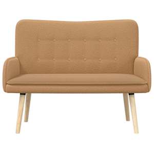 Sofa pro dvě osoby Béžová 115 x 61 x 87 cm Bouclé - obrázek 4
