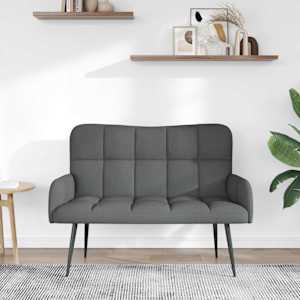 Pohovka pro dva Tmavě šedá 115 x 61 x 87 cm textil - obrázek 3