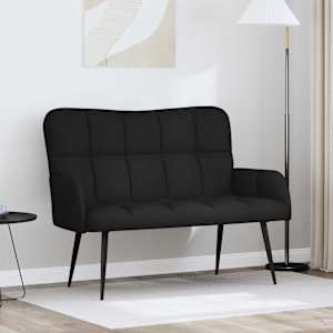Pohovka pro dva Černý 115 x 61 x 87 cm textil - obrázek 1