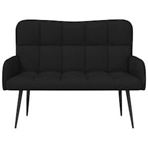 Pohovka pro dva Černý 115 x 61 x 87 cm textil - obrázek 4