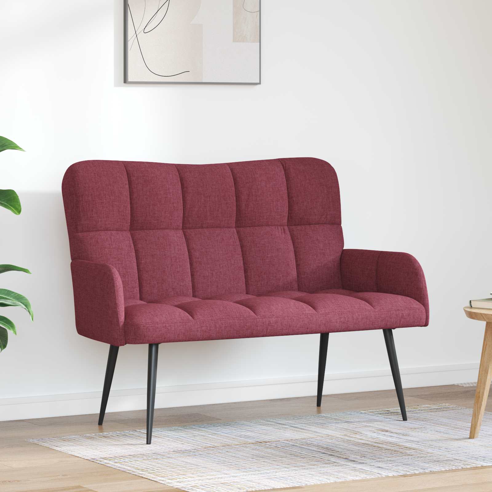 vidaXL Canapea cu două locuri bordo 115 x 61 x 87 cm țesătură