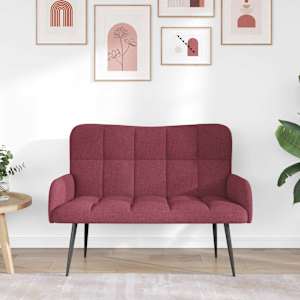 Pohovka pro dva vínová červená 115 x 61 x 87 cm textil - obrázek 3