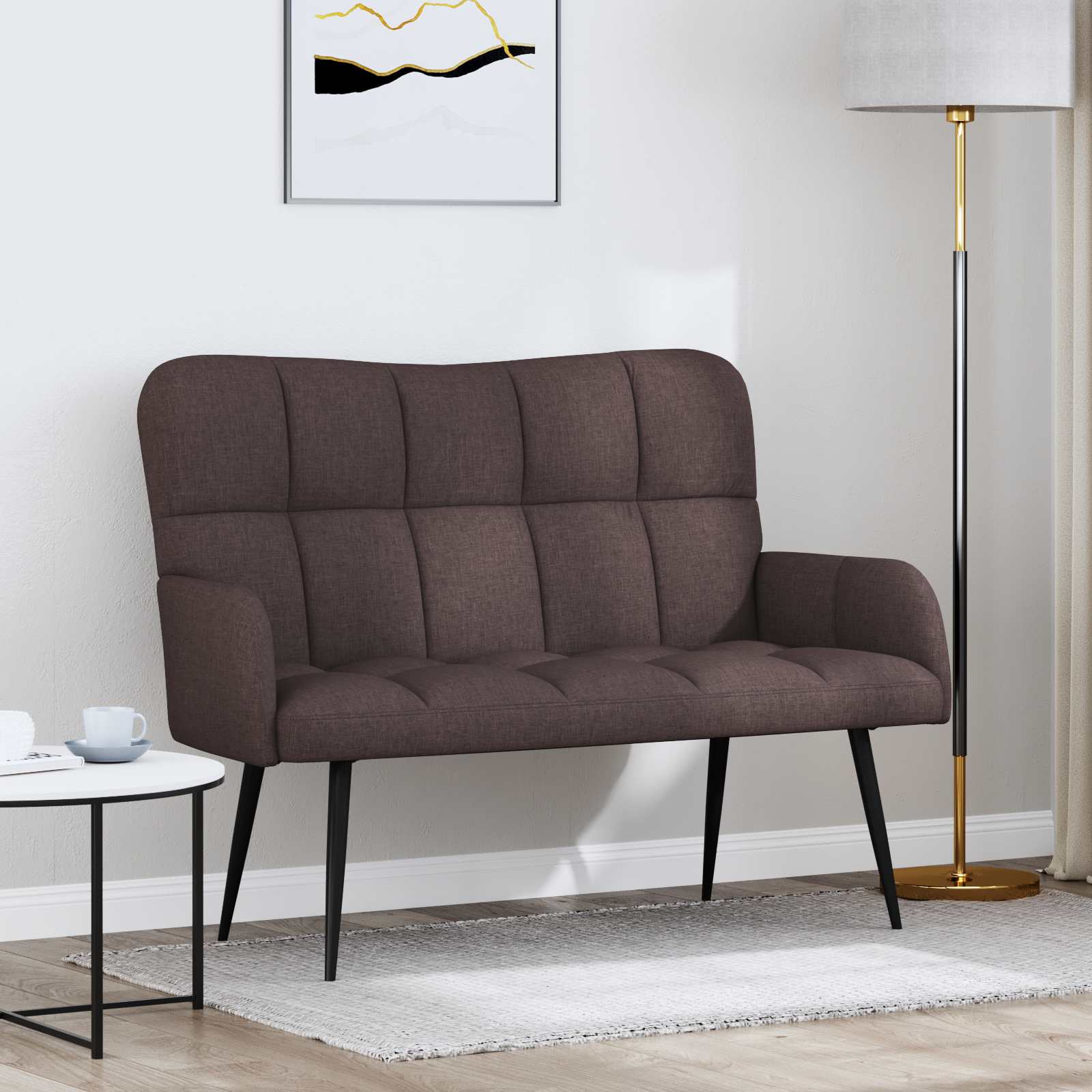 vidaXL Canapea cu două locuri Maro închis 115 x 61 x 87 cm țesătură