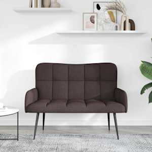 Pohovka pro dva Tmavě hnědá 115 x 61 x 87 cm textil - obrázek 3