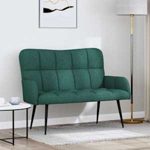 Pohovka pro dva Tmavě zelená 115 x 61 x 87 cm textil - obrázek 1