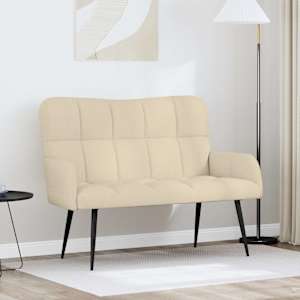 Pohovka pro dva Krémová 115 x 61 x 87 cm textil - obrázek 1