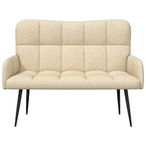 Pohovka pro dva Krémová 115 x 61 x 87 cm textil - obrázek 4