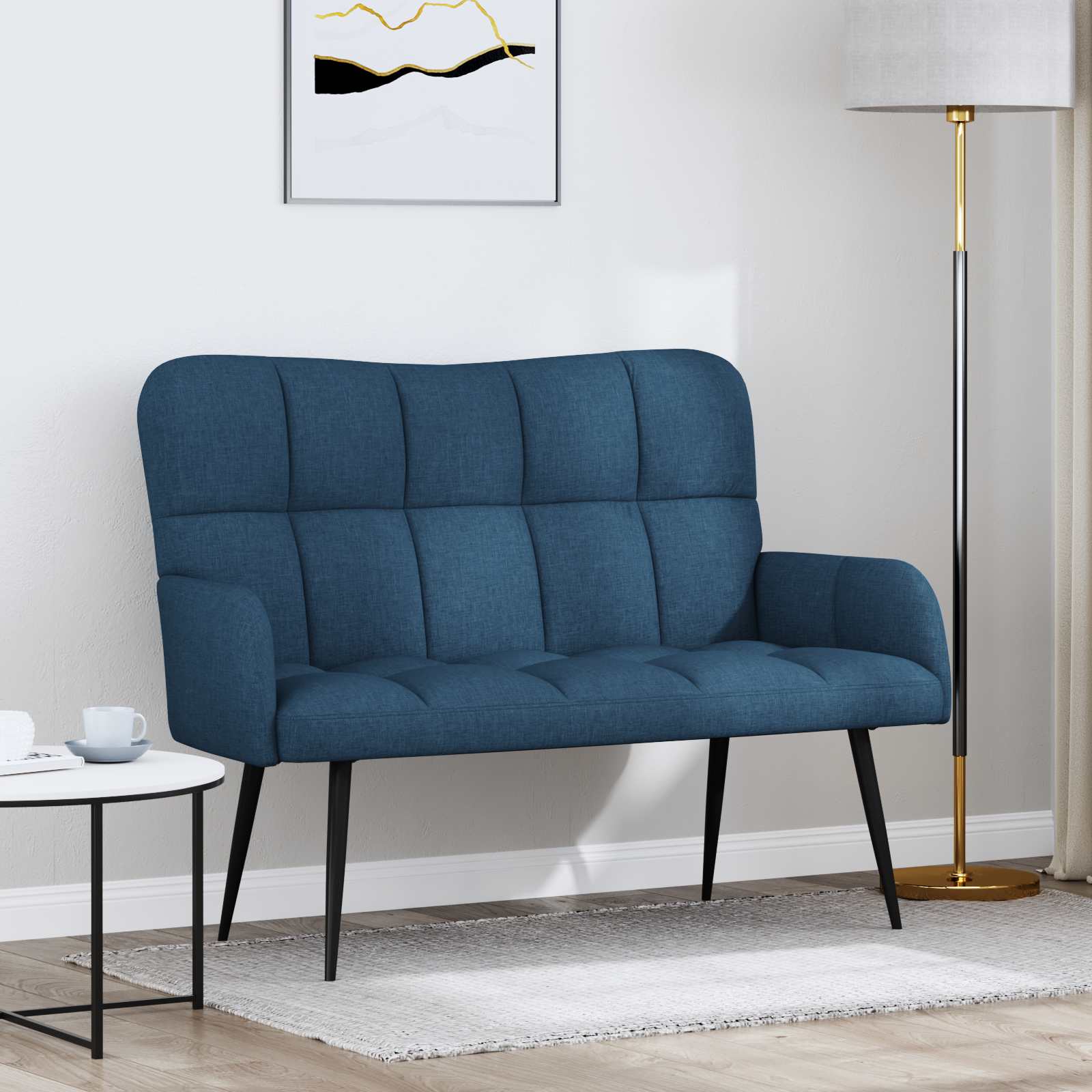 vidaXL Canapea cu două locuri albastru 115 x 61 x 87 cm țesătură