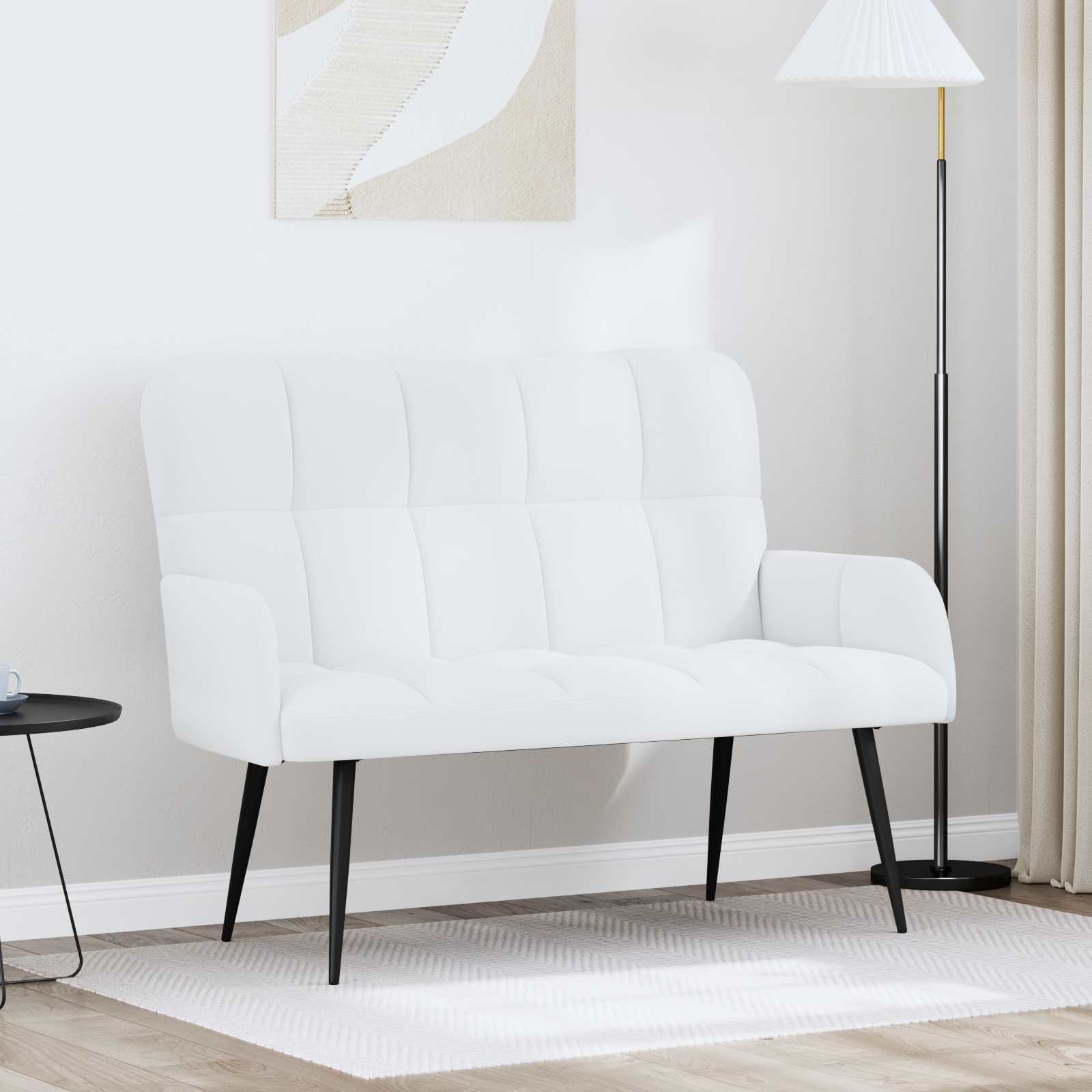 vidaXL Canapea cu două locuri Alb 115 x 61 x 87 cm țesătură