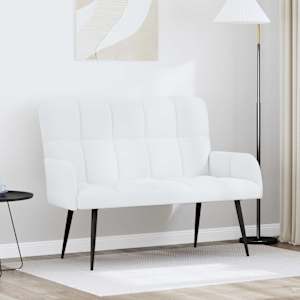Pohovka pro dva Bílý 115 x 61 x 87 cm textil - obrázek 1