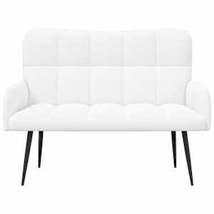 Pohovka pro dva Bílý 115 x 61 x 87 cm textil - obrázek 4