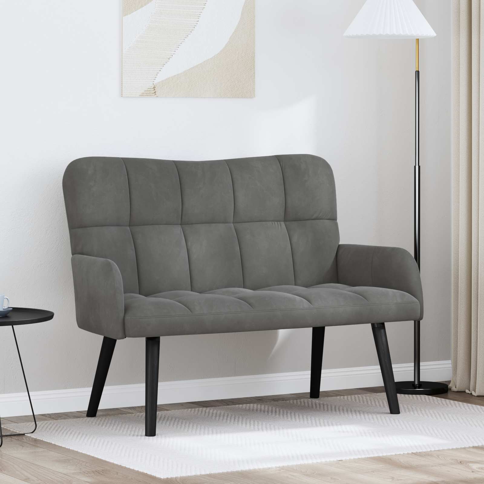 vidaXL Canapea cu două locuri Gri închis 115 x 61 x 87 cm Catifea