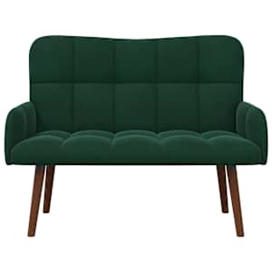 Pohovka pro dva Tmavě zelená 115 x 61 x 87 cm samet - obrázek 4