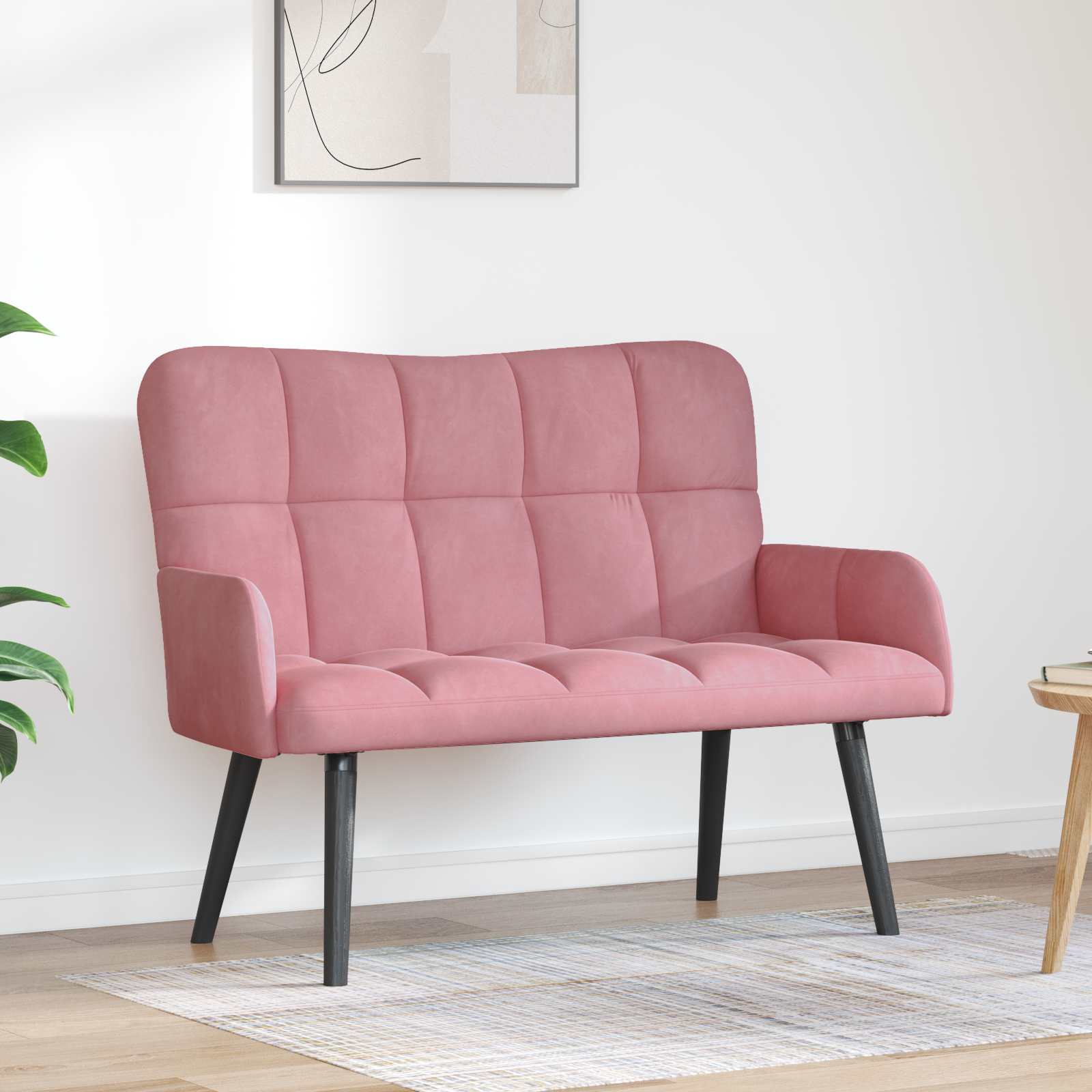 vidaXL Canapea cu două locuri Roz 115 x 61 x 87 cm Catifea