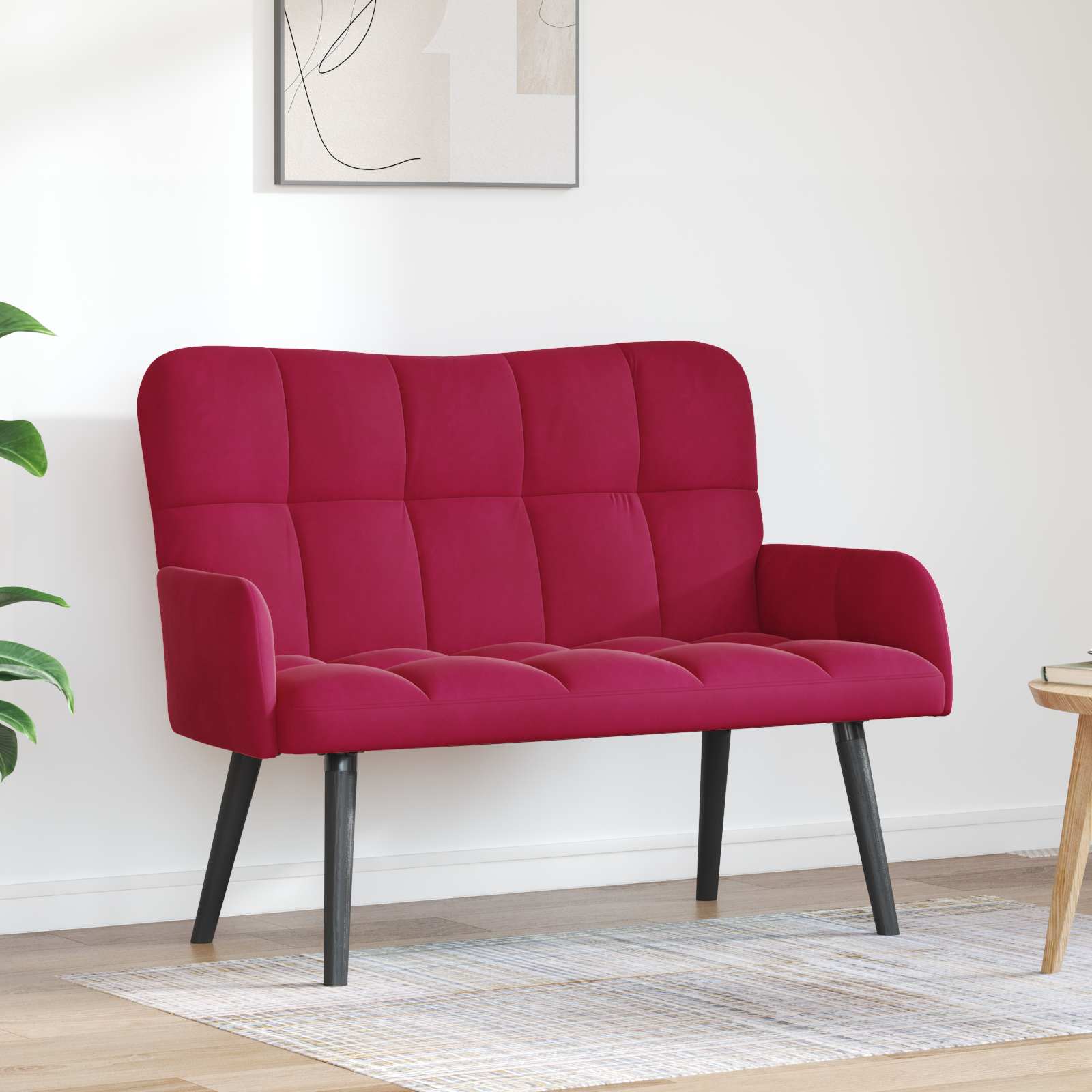 vidaXL Canapea cu două locuri bordo 115 x 61 x 87 cm Catifea